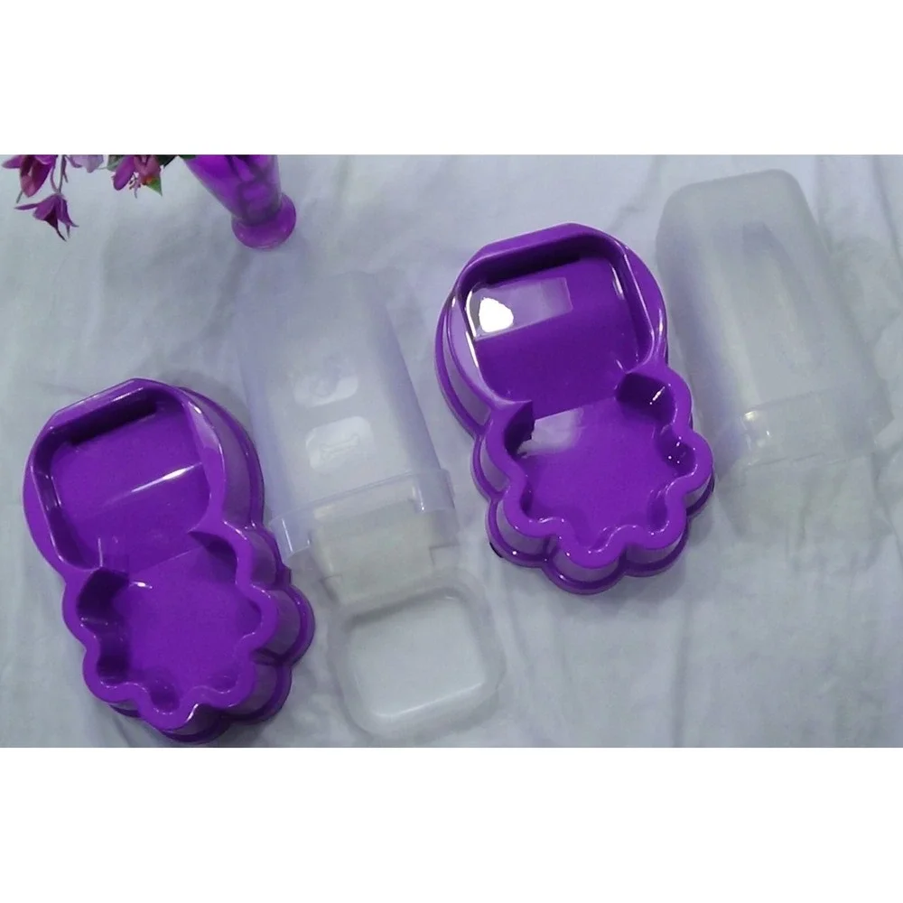 Feeder & Water Dispenser Automatic Dog Cat Gravity Beautiful Purple Set #227